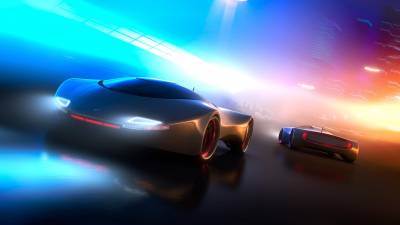 Silver concept car