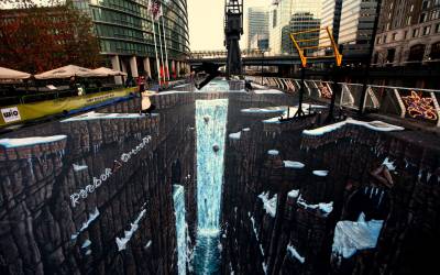 3d рисунок на асфальте