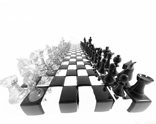 Черные и белые шахматы. 3D-фигуры